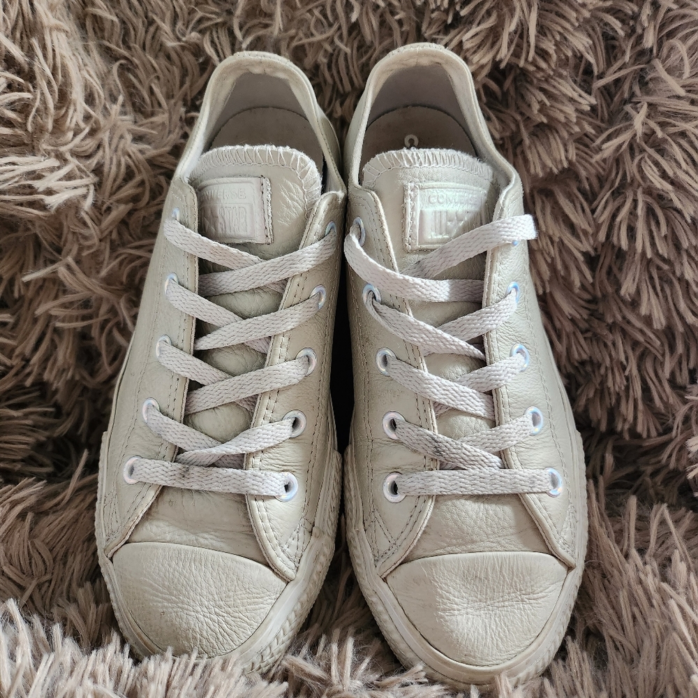 Converse white leather, youth size3